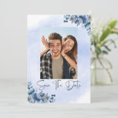 ラグジュアリーブルーフローラウェディングザデイト 招待状 (スタンド正面)