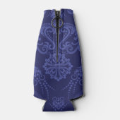 ラグジュアリーブルーフローラダマスク壁紙 ボトルクーラー (裏面)