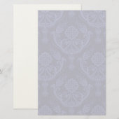 ラグジュアリーブルーフローラダマスク壁紙 便箋 (正面/裏面)