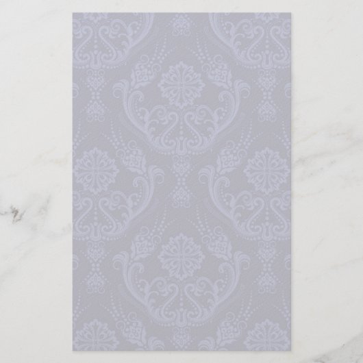 ラグジュアリーブルーフローラダマスク壁紙 便箋 (正面)