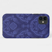 ラグジュアリーブルーフローラダマスク壁紙 Case-Mate iPhoneケース (裏面(横))