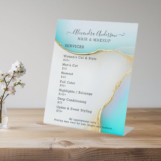 ラグジュアリーブルーホワイト金ゴールドアクセント価格一覧 台座サイン