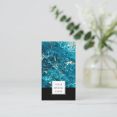 ラグジュアリーブルーマーブルビジネスカード(金ゴールドアクセント付) 名刺 (スタンド正面)