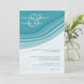 ラグジュアリーブルーマーブル結婚ズ 招待状 (スタンド正面)