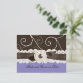 ラグジュアリーブルーレースリボン救フローラ日付カード 案内ポストカード (スタンド正面)