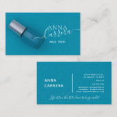 ラグジュアリーブルー爪、 ネイルカラー爪、 ネイルテックネイルサロン 名刺 (正面/裏面)