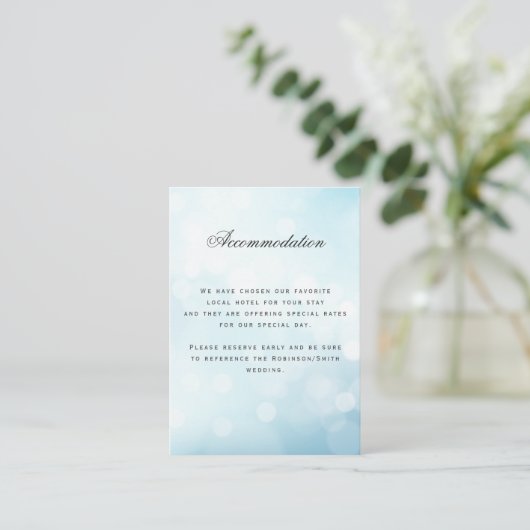 ラグジュアリーブルー結婚ズアコモデーション詳細 エンクロージャーカード (スタンド正面)