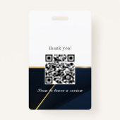 ラグジュアリーブルー金ゴールドモダンプロフェッショナル公証人ID バッジ (裏面)