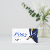 ラグジュアリーブルー金ゴールドローン契約代理公証書公証人 名刺 (スタンド正面)