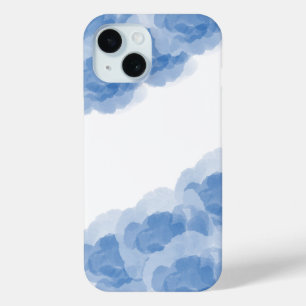 ラグジュアリーブルー魔法バラウォーターカラー抽象芸術アート iPhone 15ケース