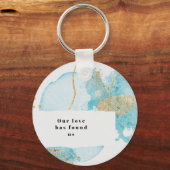 ラグジュアリーブルー&ゴールデンウォーターカラーサンキュー結婚ズ キーホルダー (裏面)