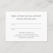 ラグジュアリーブルー《写真》ぼけ味サロンスパ顧客 紹介カード (裏面)