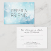 ラグジュアリーブルー《写真》ぼけ味サロンスパ顧客 紹介カード (正面/裏面)