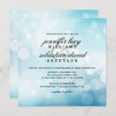 ラグジュアリーブルー《写真》ぼけ味ライトシック結婚ズ 招待状 (正面/裏面)