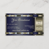 ラグジュアリープラチナカラーとブルーカラーとダイヤモンドフェイク付き 名刺 (裏面)