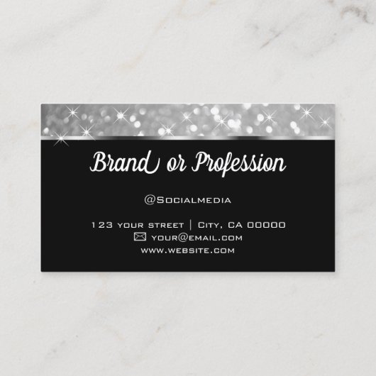 ラグジュアリープラチナグリッタールミナンススターエレガント 名刺 (裏面)