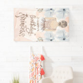 ラグジュアリープリンセスハッピーバースデーベージュグリッター 横断幕 (インサイチュ)