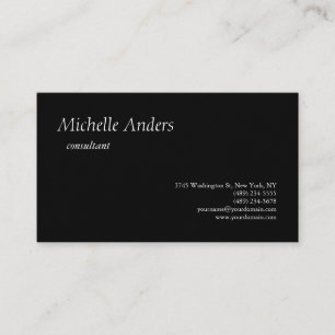 ラグジュアリープレミアムシックブラックプレーンミニマリスト 名刺