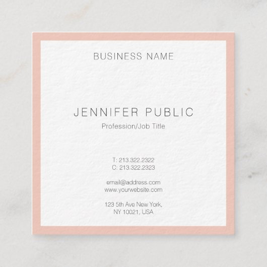 ラグジュアリープレミアムシックモダンエレガントテンプレート スクエア名刺 (裏面)