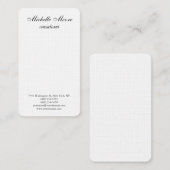 ラグジュアリープレミアムリネンブラック&ホワイトミニマリスト 名刺 (正面/裏面)