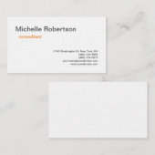 ラグジュアリープレミアムリネン白黒プレインミニマリスト 名刺 (正面/裏面)