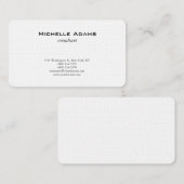 ラグジュアリープレミアムリネン白黒プレインミニマリスト 名刺 (正面/裏面)