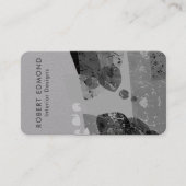 ラグジュアリープレミアム芸術的グレイユニーク抽象芸術QR 名刺 (正面)