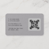 ラグジュアリープレミアム芸術的グレイユニーク抽象芸術QR 名刺 (裏面)