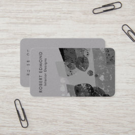 ラグジュアリープレミアム芸術的グレイユニーク抽象芸術QR 名刺