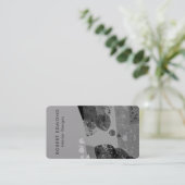 ラグジュアリープレミアム芸術的グレイユニーク抽象芸術QR 名刺 (スタンド正面)