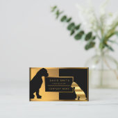 ラグジュアリープロフェッショナルトリマードッグあなたのテキストを追加 名刺 (スタンド正面)