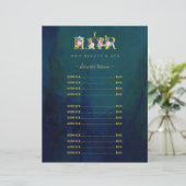 ラグジュアリーヘアサロンサービスヴィンテージネイビーメニューフライヤー (スタンド正面)