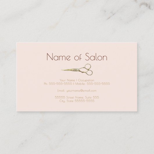 ラグジュアリーヘアサロン金ゴールドグリッターロマンチックピンク《写真》ぼけ味 名刺 (裏面)