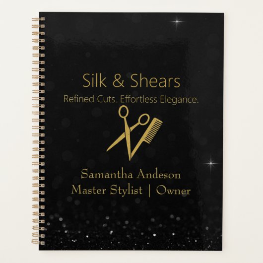 ラグジュアリーヘアスタジオスタイリッシュ | グリッターデザイン プランナー手帳 (正面)