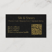 ラグジュアリーヘアスタジオビジネスカード付グリッター 名刺 (裏面)