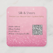 ラグジュアリーヘアスタジオ | ピンクのグリッターと金ゴールドロゴ – ロイヤリティカード (裏面)