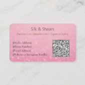 ラグジュアリーヘアスタジオ | ピンクのグリッターと金ゴールドロゴ – ロイヤリティカード (裏面)