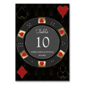 ラグジュアリーベガス金ゴールドトランプのポーカーチッ結婚プズ テーブルナンバー (裏面)