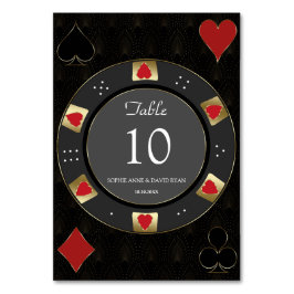 ラグジュアリーベガス金ゴールドトランプのポーカーチッ結婚プズ テーブルナンバー