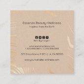 ラグジュアリーベージュとバラ金ゴールド波形ストライプ2 スクエア名刺 (裏面)