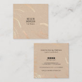 ラグジュアリーベージュとバラ金ゴールド波形ストライプ2 スクエア名刺 (正面/裏面)
