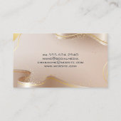 ラグジュアリーベージュと金ゴールドリボン 名刺 (裏面)