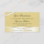 ラグジュアリーベージュクリームカーブデコールラインきらめく 名刺 (裏面)