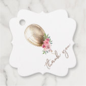 ラグジュアリーベージュバルーングリッターありがとう フェイバータグ (正面)