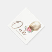 ラグジュアリーベージュバルーングリッターファースト誕生日 スタンダードカクテルナプキン (角)