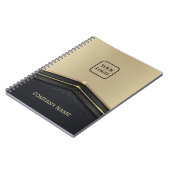 ラグジュアリーベージュ&ブラック金ゴールドアロー ノートブック (左側)