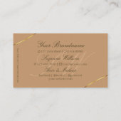 ラグジュアリーベージュ、金ゴールドデコールダイヤモンドとモノグラム 名刺 (裏面)