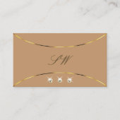 ラグジュアリーベージュ、金ゴールドデコールダイヤモンドとモノグラム 名刺 (正面)