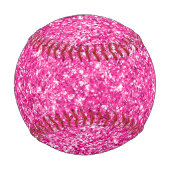 ラグジュアリーホットピンクグリッターはっきりしたスポーツモノグラム 野球ボール (裏面)