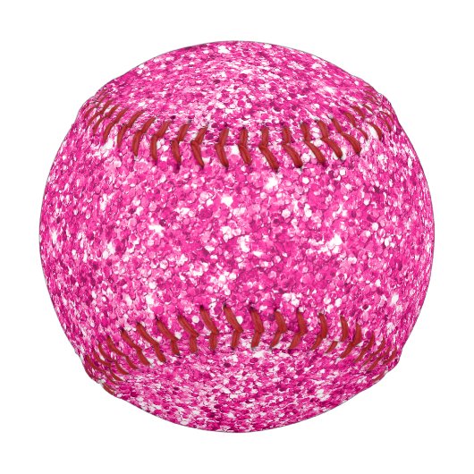 ラグジュアリーホットピンクグリッターはっきりしたスポーツモノグラム 野球ボール (裏面)